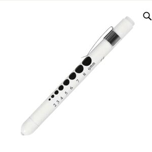 Pen Light with Pupil Gauge, Reusable LED Penlight Medical for Doctor Nurse
